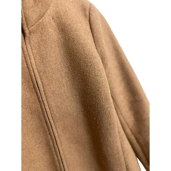 J. Crew Factory Village Coat Tan Size 2 Full Zip Wool Blend #AB457 Women’s - Picture 4 of 8